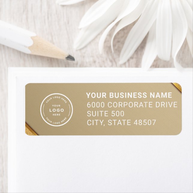 Elegant Custom Business Return Address Label (En situation)