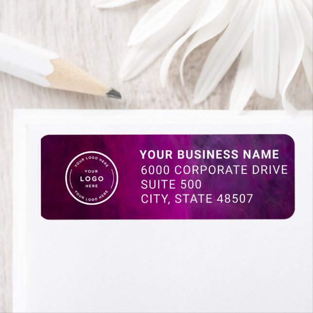 Elegant Custom Business Return Address Label (En situation)