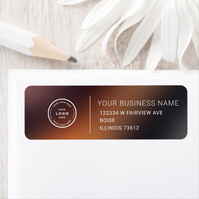 Elegant Custom Business Return Address Label (En situation)