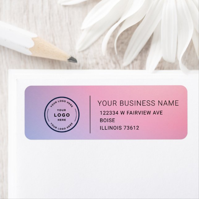 Elegant Custom Business Return Address Label (En situation)