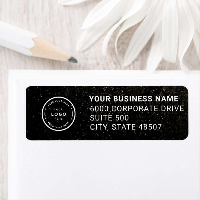 Elegant Custom Business Return Address Label (En situation)