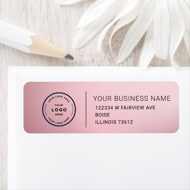 Elegant Custom Business Return Address Label (En situation)