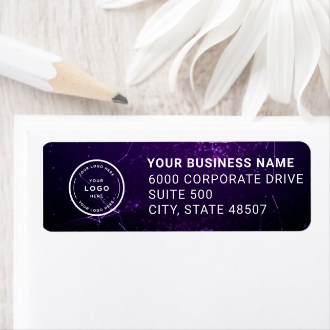 Elegant Custom Business Return Address Label (En situation)