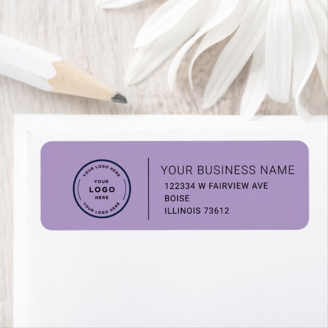 Elegant Custom Business Return Address Label (En situation)