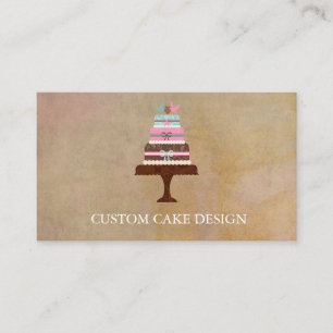 Elegant Custom Cake Design Decorating Business Car Card
