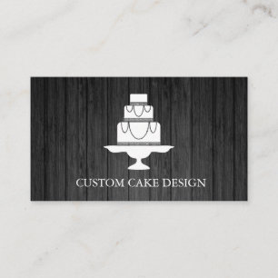 Elegant Custom Cake Design Decorating Business Card