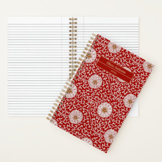 Elegant Custom Chinese Red Gold Floral Pattern | Notebook