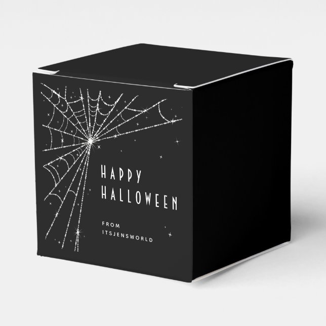 Elegant Custom Colour Spider Web Halloween Favor Box (Front Side)