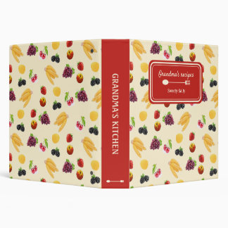 Elegant Custom colourful fruits recipe pattern Binder
