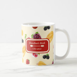 Elegant Custom colourful fruits recipe pattern Coffee Mug