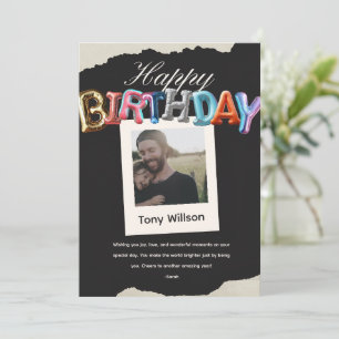 elegant custom couple photo happy birthday love card