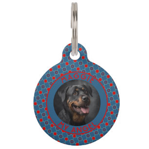 Elegant Custom Dog Owner Gift Honeycomb Motif Pet Tag