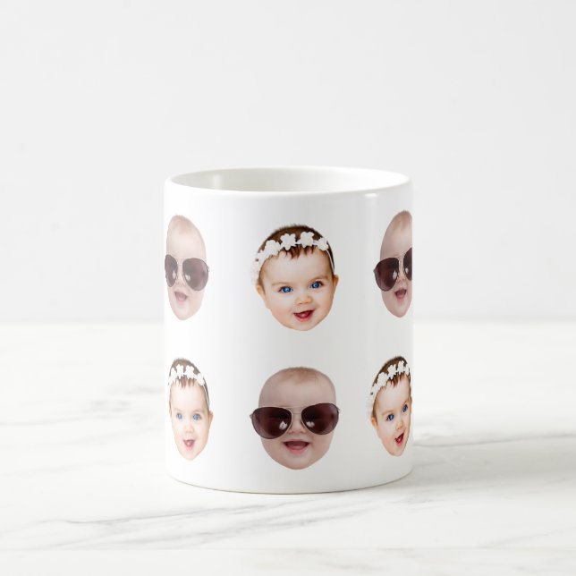 Elegant Custom Face with Baby Face Grandparent Gif Coffee Mug (Center)