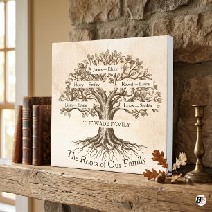 Elegant Custom Family Tree Generations Minimalist Canvas Print