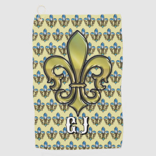 Elegant Custom Fleur De Lis Golf Design Golf Towel