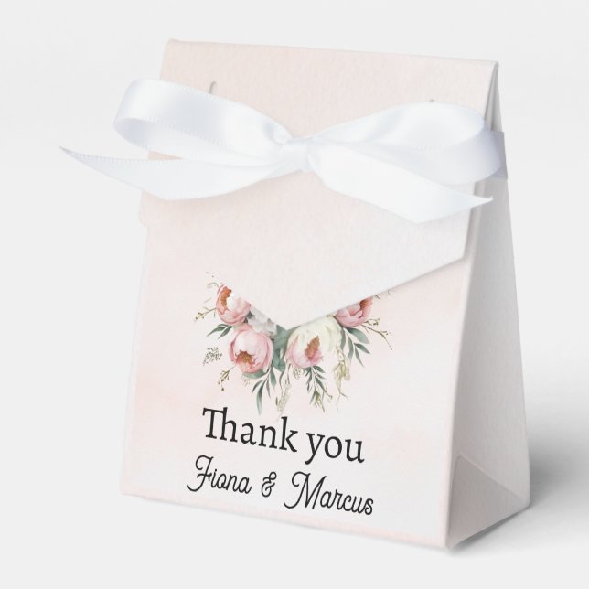 Elegant Custom Floral Wedding Favour Box  (Front Side)