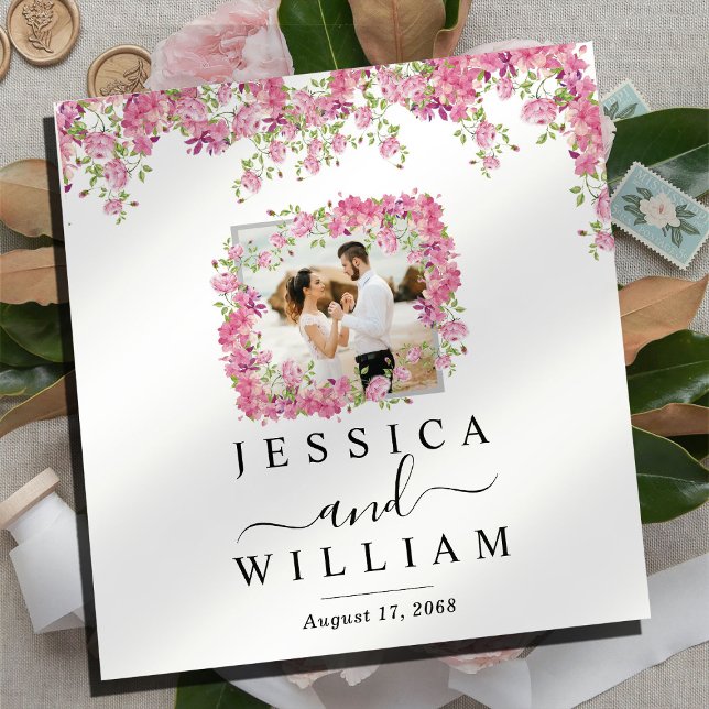 Elegant Custom Flowery Wedding Photo Album Binder (Creator Uploaded)