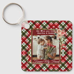 Elegant Custom Gift for Mom Mothers Day 1 Photo  Keychain