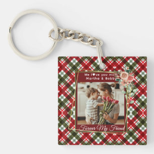 Elegant Custom Gift for Mom Mothers Day 1 Photo  Keychain