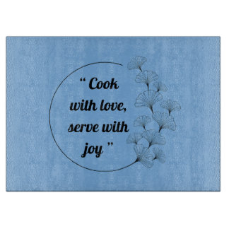 Elegant Custom Ginkgo Leaf Glass Cutting Board