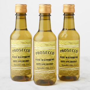 Elegant Custom Gold Birthday Wedding Mini  Wine Label