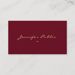 Elegant Custom Gold Colour Hand Script Template Business Card
