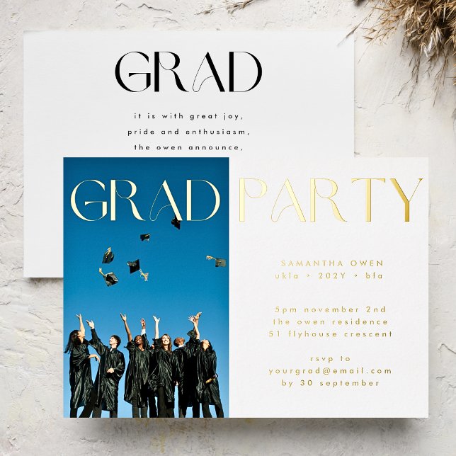 Elegant Custom Gold Graduation Photo Party (Creator Uploaded)