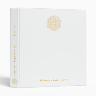 Elegant Custom Golden Flower of Life Template Binder