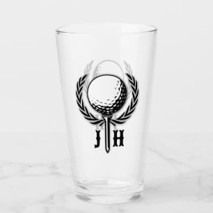 Elegant Custom Golf Monogram Design Glass