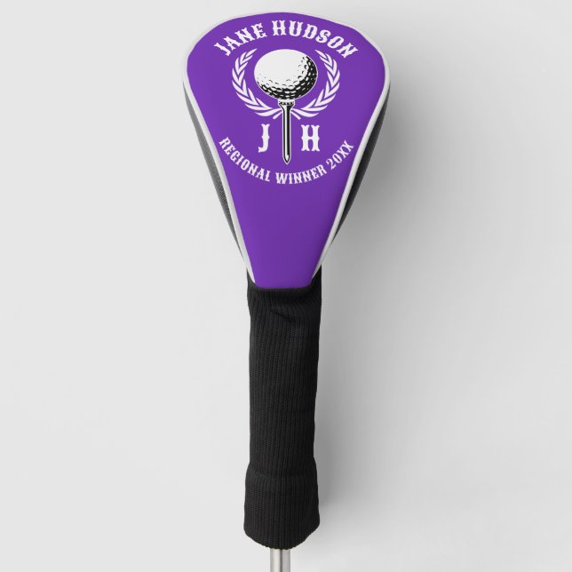 Elegant Custom Golf Monogram Design Golf Head Cover (Front)