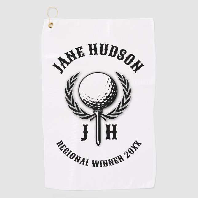 Elegant Custom Golf Monogram Design Golf Towel (Front)