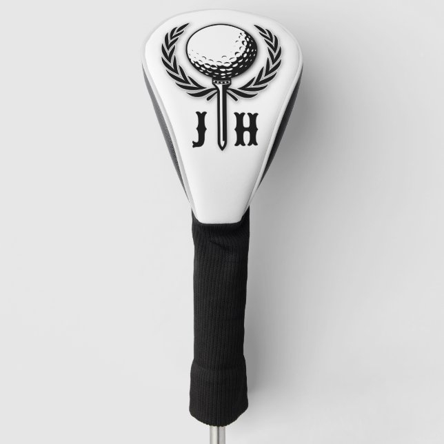 Elegant Custom Golf Monogram Design Head Cover (Front)