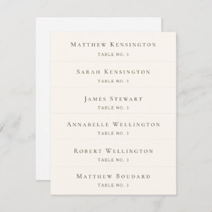 Elegant Custom Guest Names Wedding Place Cards