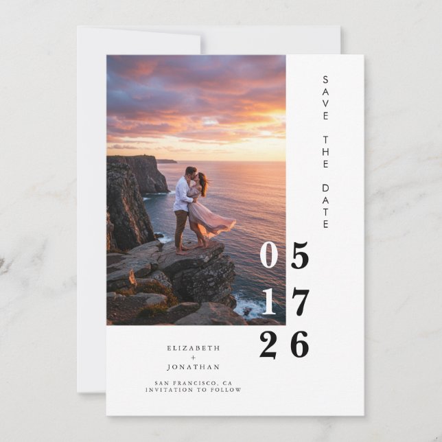  Elegant Custom Happy Classic Wedding Save The Date (Front)