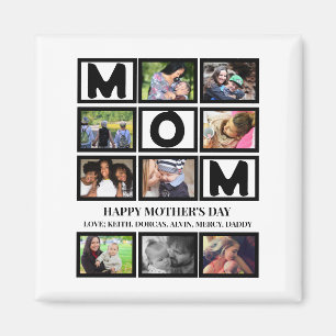 Elegant Custom  Happy Mothers Day 9 Photo Collage  Magnet