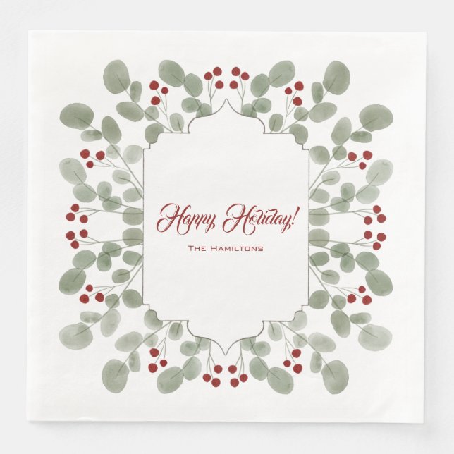 Elegant Custom Holiday Napkin (Front)