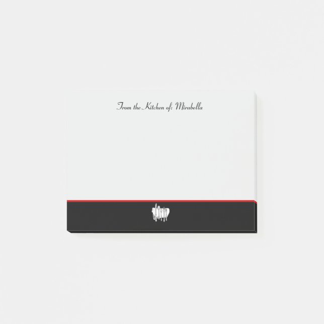 Elegant Custom Kitchen of Silverware Post it Notes (Front)