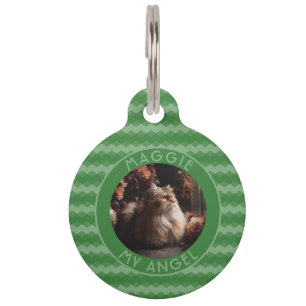 Elegant Custom Kitten Owner Gift Chevron Checkers Pet Tag