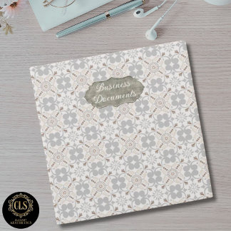 Elegant Custom Label Spanish Tile Pattern Business Binder