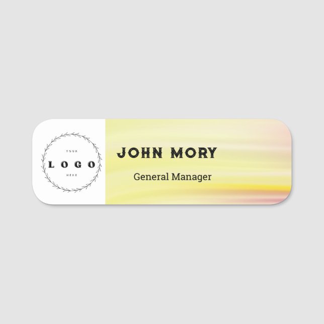 Elegant custom Logo employee name tag  (Front)