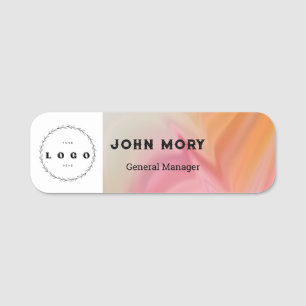 Elegant custom Logo employee name tag