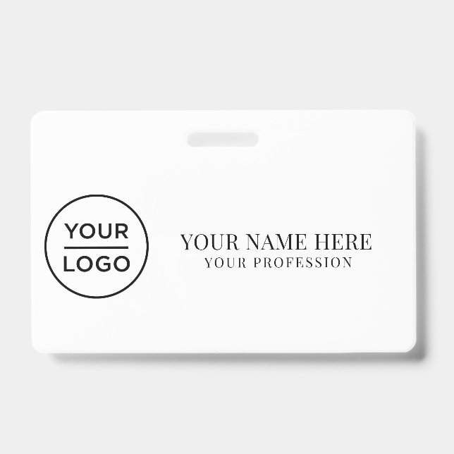 Elegant custom Logo Employee Simple Badge (Front)