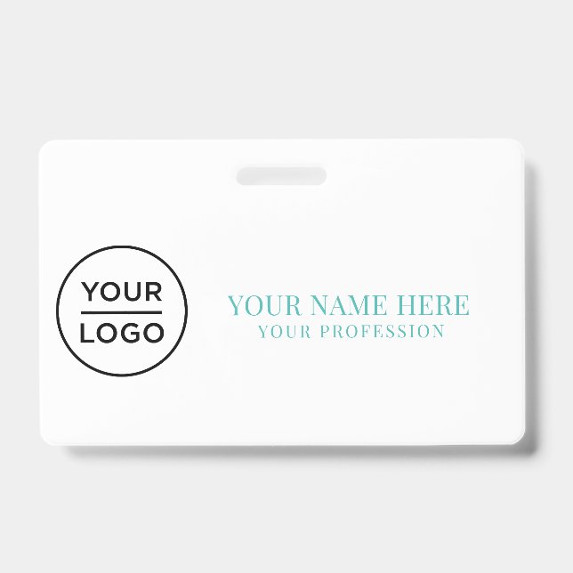 Elegant custom Logo Employee Simple Badge (Front)