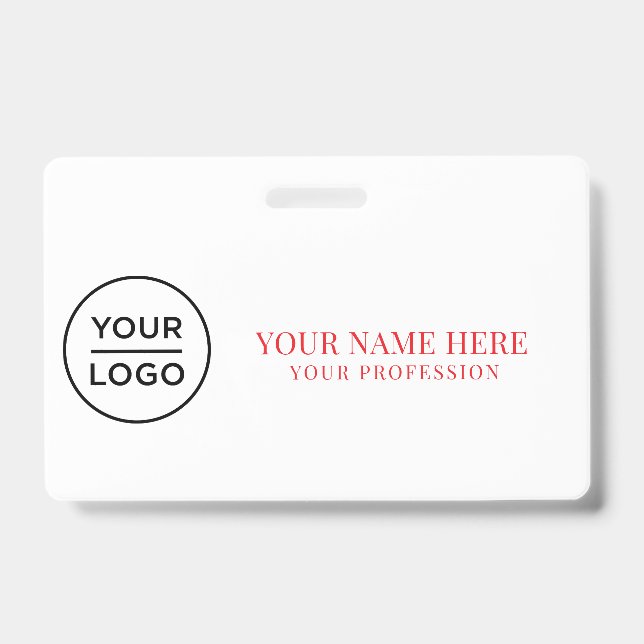 Elegant custom Logo Employee Simple Badge (Front)