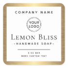 Elegant custom logo golden gradient product label