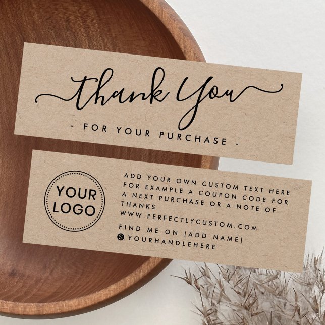 Elegant custom logo Kraft thank you insert card (Elegant custom logo Kraft thank you insert card)