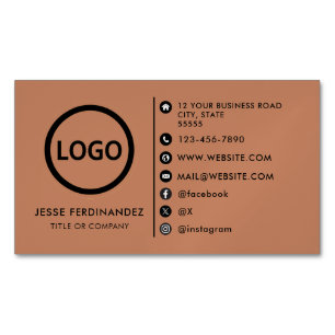 Elegant Custom Logo Modern Minimalist  Magnetic Business Card