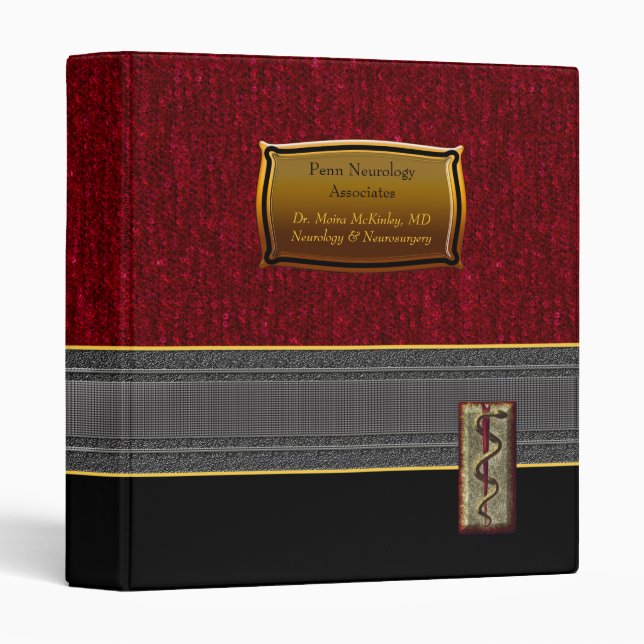 Elegant Custom Medical Business Professional Binder (Front/Spine)