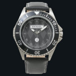 Elegant Custom Monogram Black Argyle Face Watch<br><div class="desc">An beautiful elegant monogram black and white watch featuring an argyle pattern and removable roman numeral time face.</div>