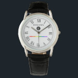 Elegant Custom Monogram Gay LGBT Watch<br><div class="desc">A elegant monogram black and white,  with an LGBT rainbow stripe watch with a spot for your gift recipient's name and last name initial monogram. A great gift for anyone who is gay,  lesbian,  or any proud member of the LGBT community.</div>